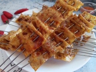 麻辣香酥烤豆皮,成品