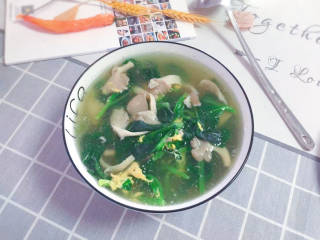 青菜平菇鸡蛋汤,简单易操作