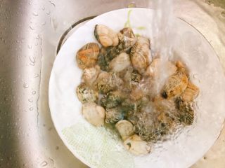 鲜味十足+海鲜红薯粉丝煲,花蛤先吐沙后搓洗干净